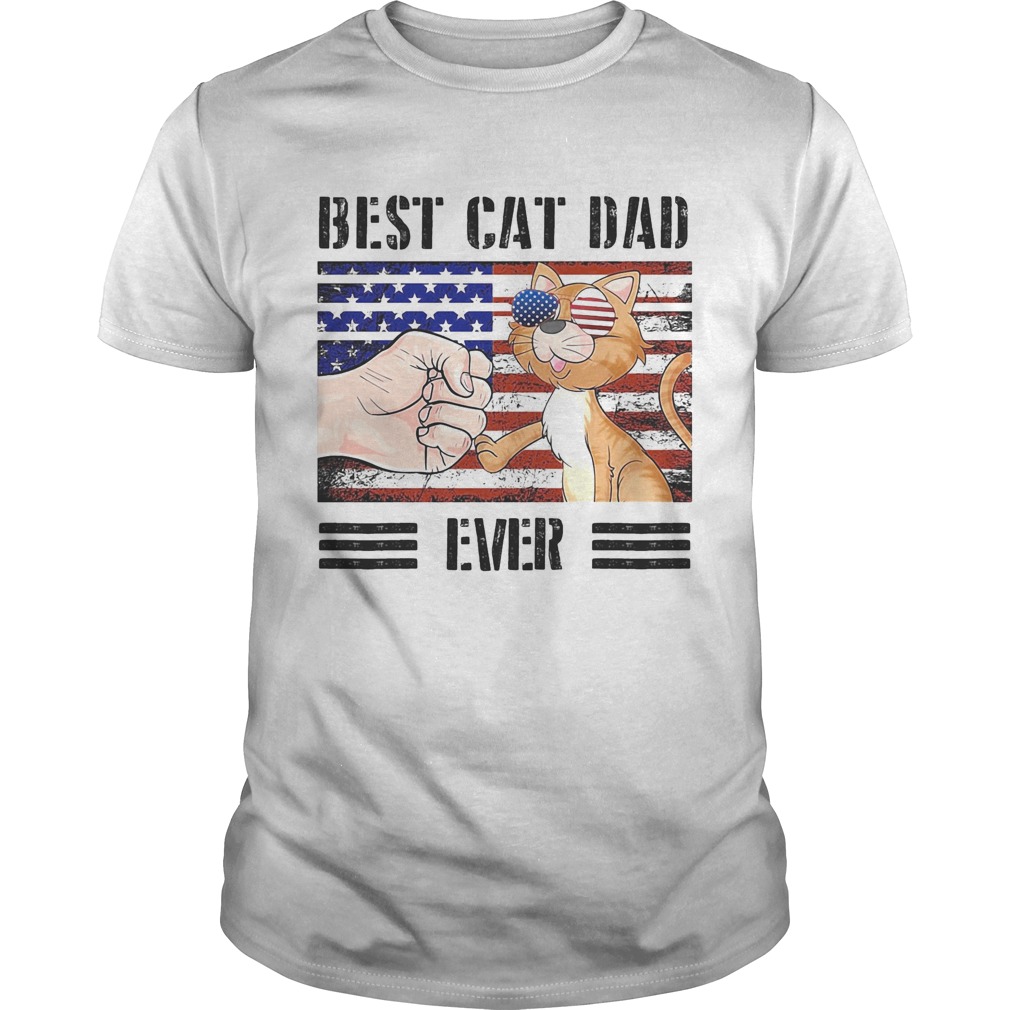 Best cat dad ever American flag veteran Independence Day vintage  Unisex