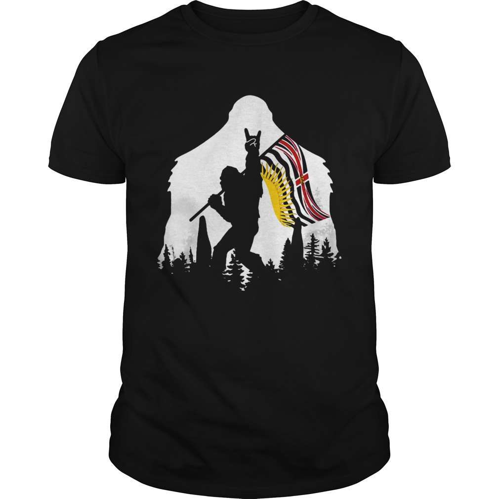 Bigfoot British Columbia Flag In The Forest shirt