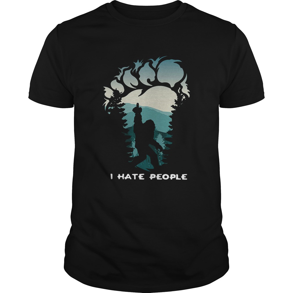 Bigfoot Middle Finger I Hate People shirt