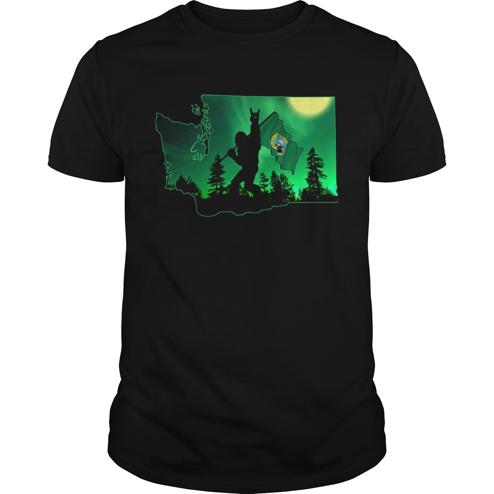 Bigfoot Rock And Washington Flag shirt