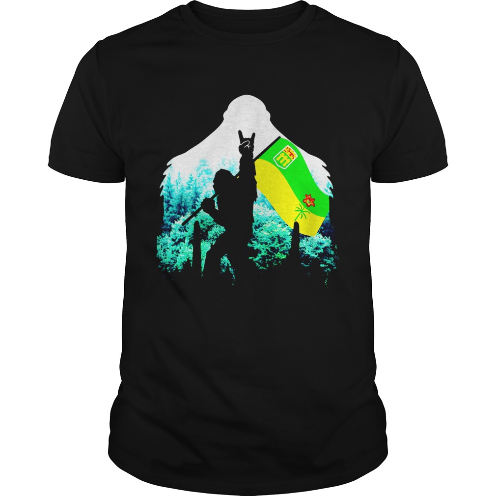 Bigfoot Saskatchewan Flag In The Forest shirt