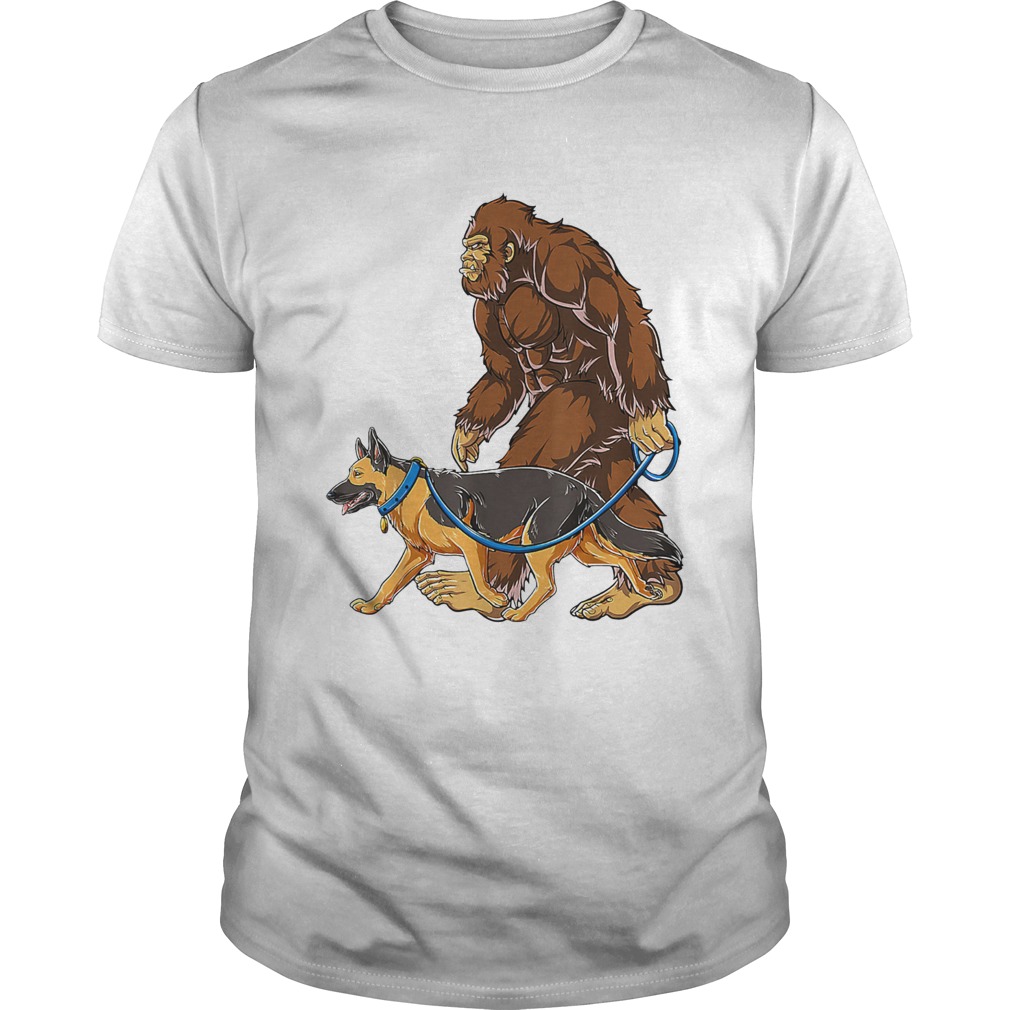 Bigfoot Walking German Shepherd shirt