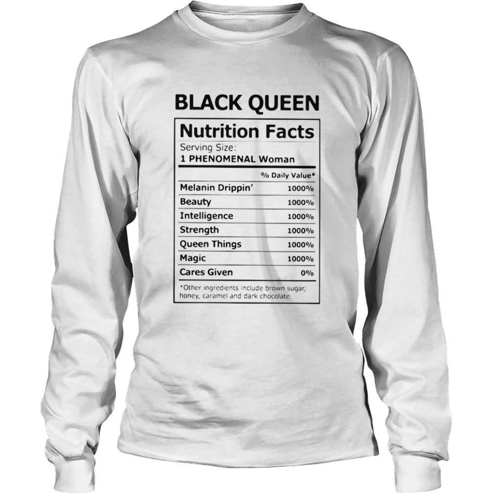 Black queen nutrition facts  Long Sleeve