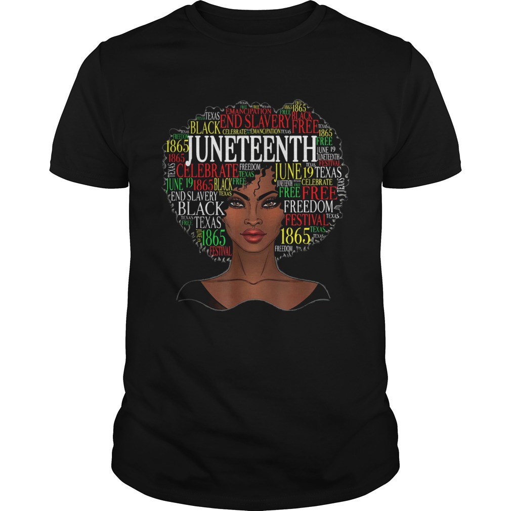 Black woman emancipation end slavery black free juneteenth 1865 shirt