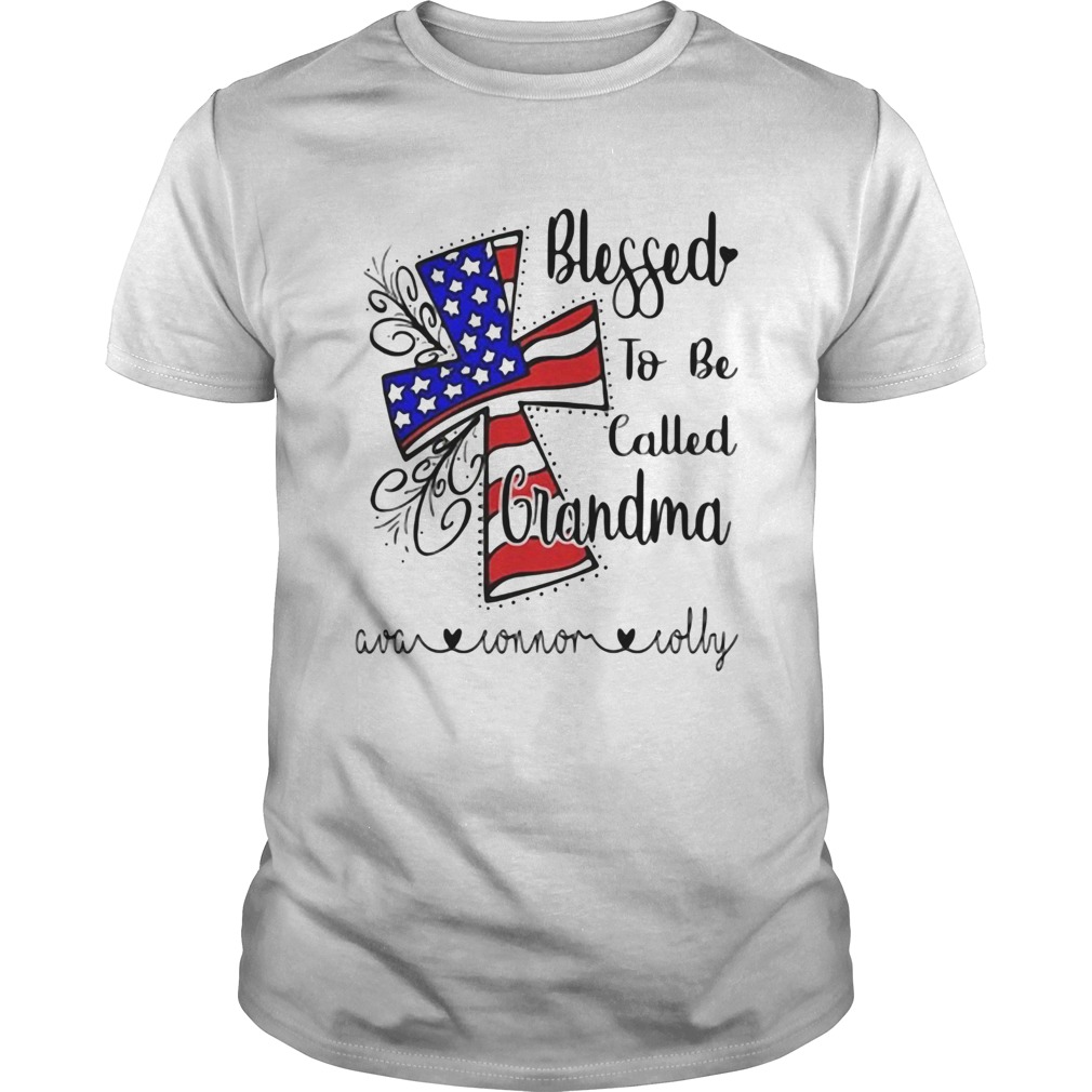 Blessed to be called grandma American flag veteran Independence day shirt