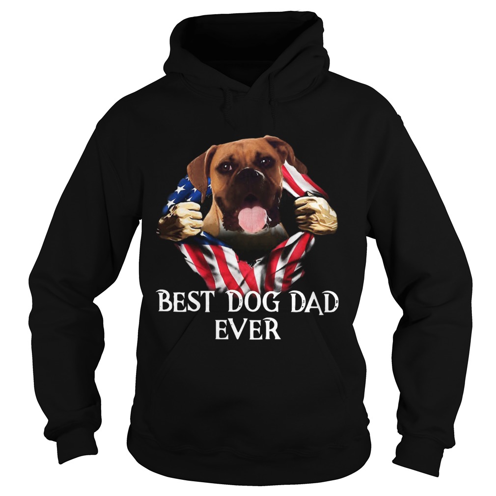 Blood Inside Me Boxer Dog American Flag Best Dog Dad Ever  Hoodie