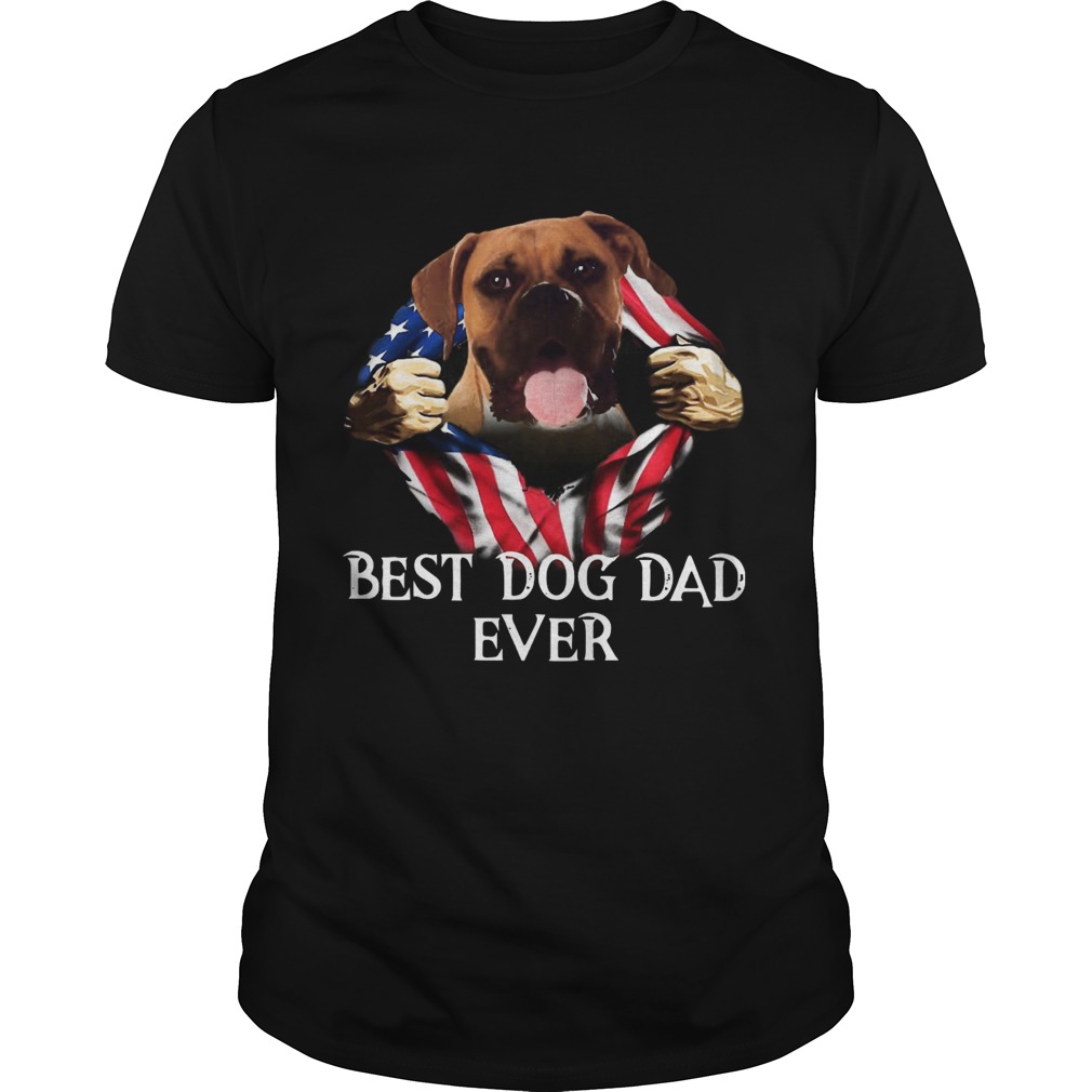 Blood Inside Me Boxer Dog American Flag Best Dog Dad Ever  Unisex