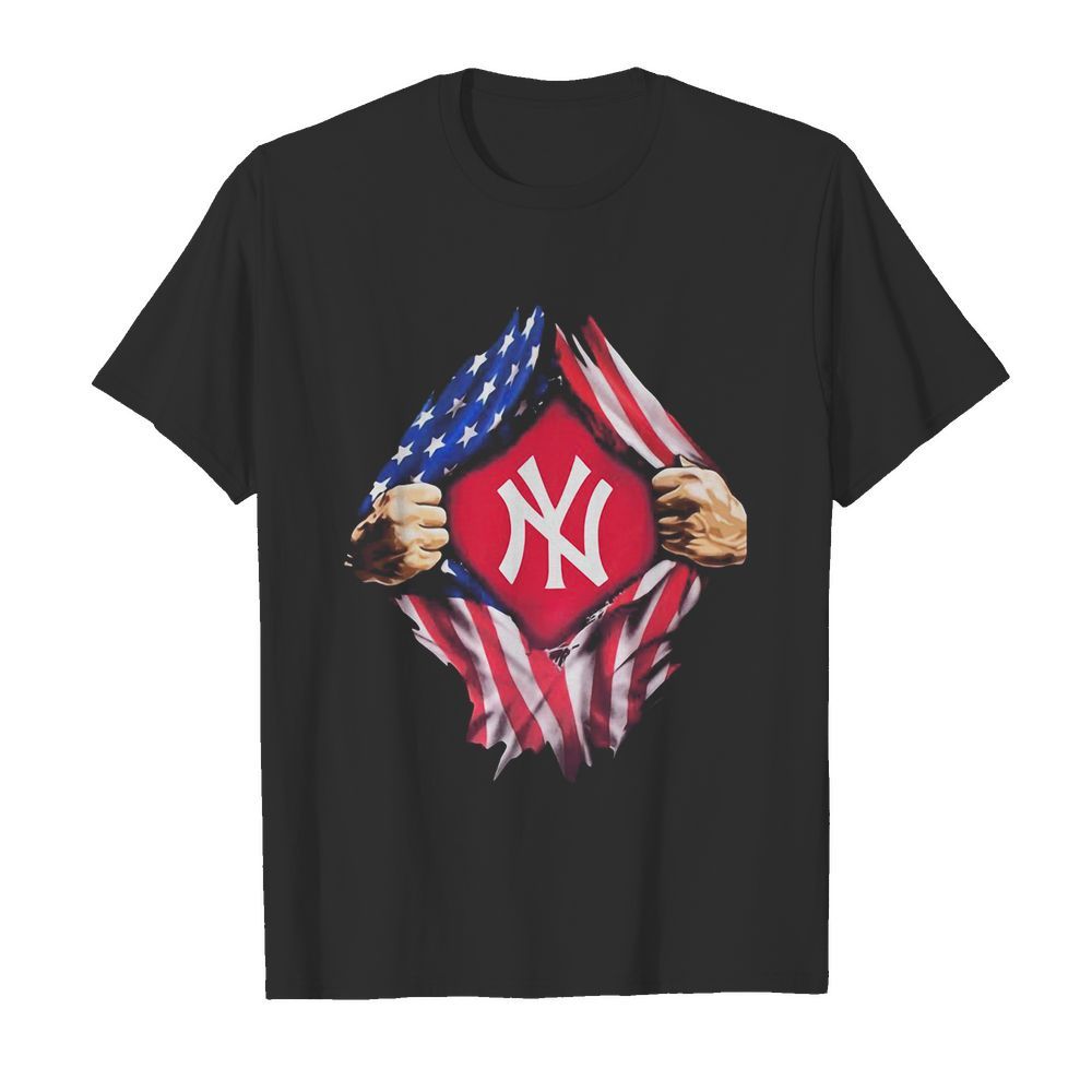 Blood insides new york yankees american flag independence day shirt