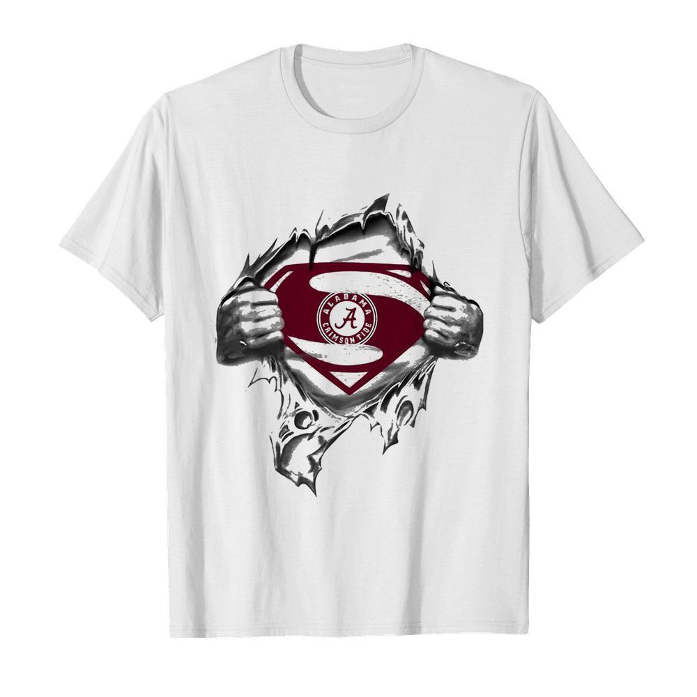 Blood insides superman alabama crimson tide shirt