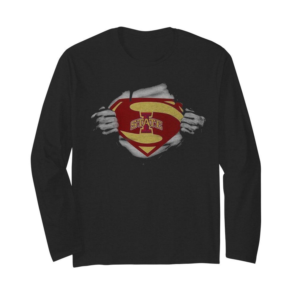 Blood insides superman iowa state cyclones football  Long Sleeved T-shirt 