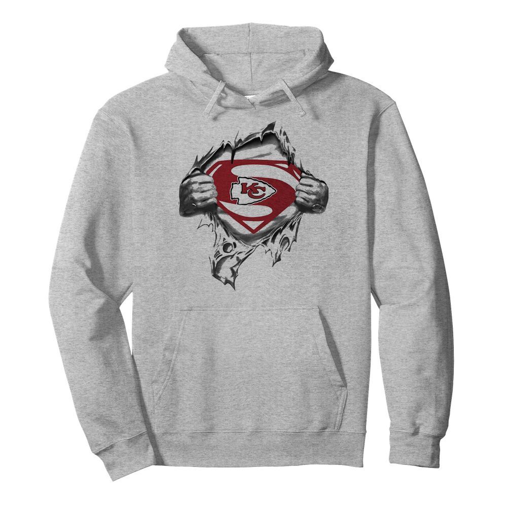 Blood insides superman kansas city chiefs  Unisex Hoodie