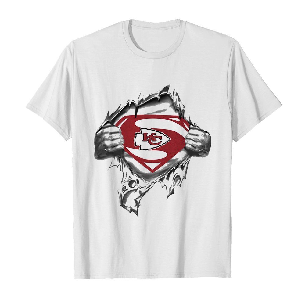 Blood insides superman kansas city chiefs shirt