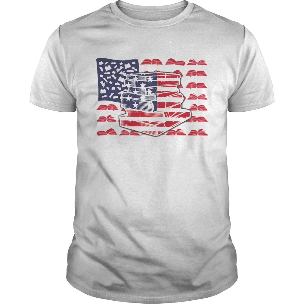 Book loves american flag independenca day shirt