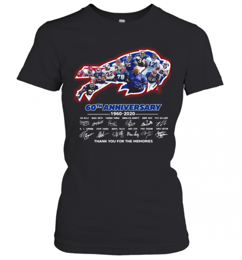 Buffalo Bills 60Th Anniversary 1960 2020 Thank You For The Memories Signature T-Shirt Classic Women's T-shirt