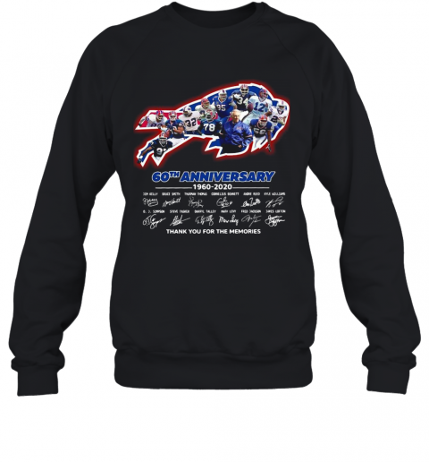 Buffalo Bills 60Th Anniversary 1960 2020 Thank You For The Memories Signature T-Shirt Unisex Sweatshirt