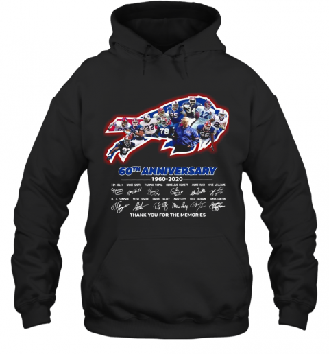 Buffalo Bills 60Th Anniversary 1960 2020 Thank You For The Memories Signature T-Shirt Unisex Hoodie