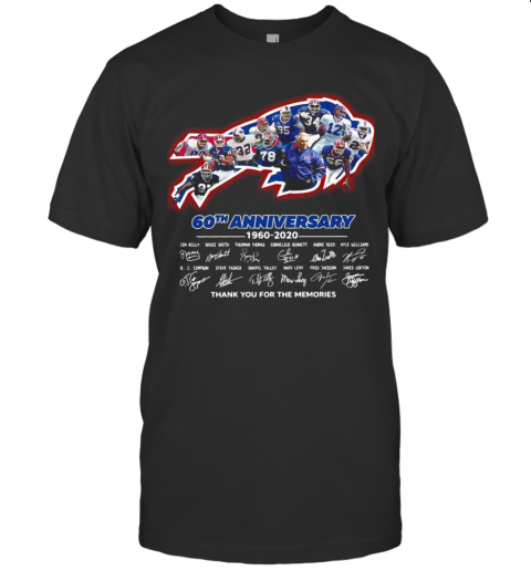 Buffalo Bills 60Th Anniversary 1960 2020 Thank You For The Memories Signature T-Shirt Classic Men's T-shirt