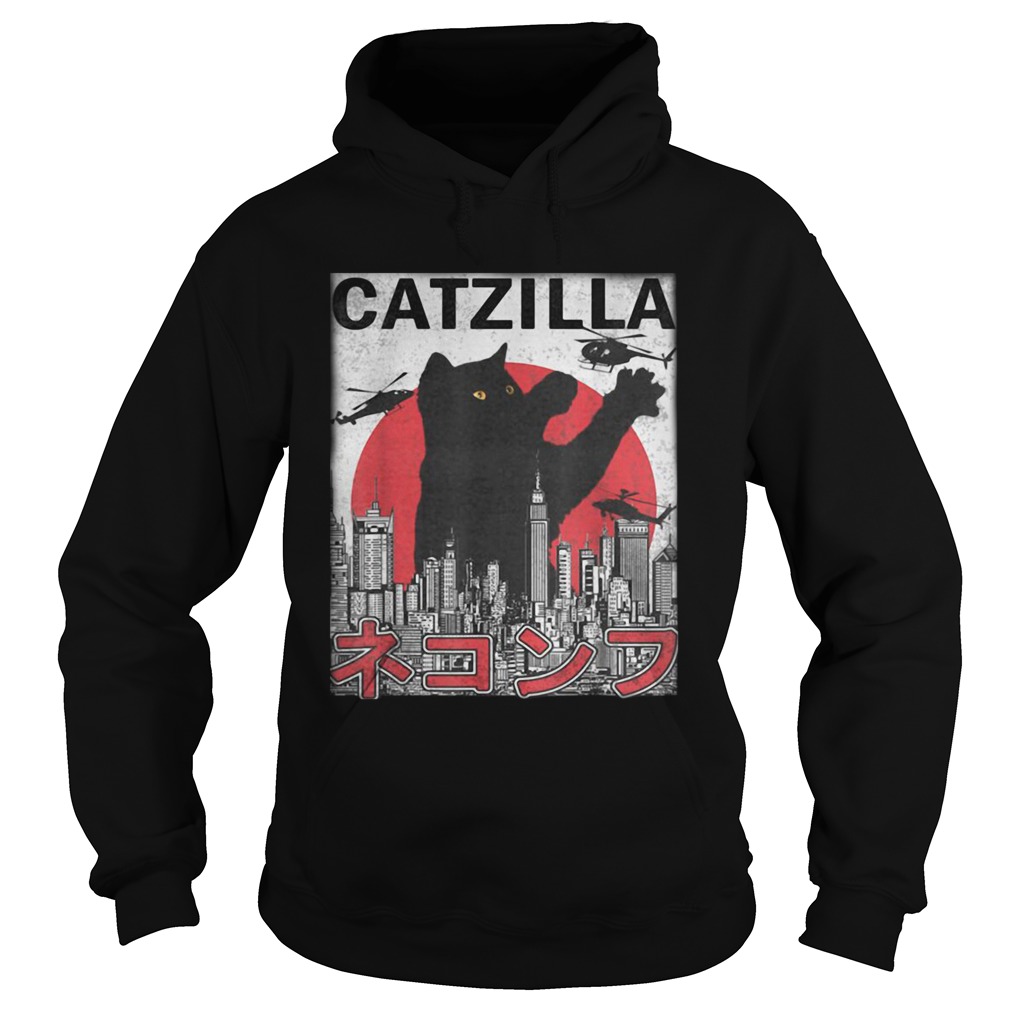 CATZILLA JAPANESE SUNSET STYLE VINTAGE CAT KITTEN LOVER  Hoodie