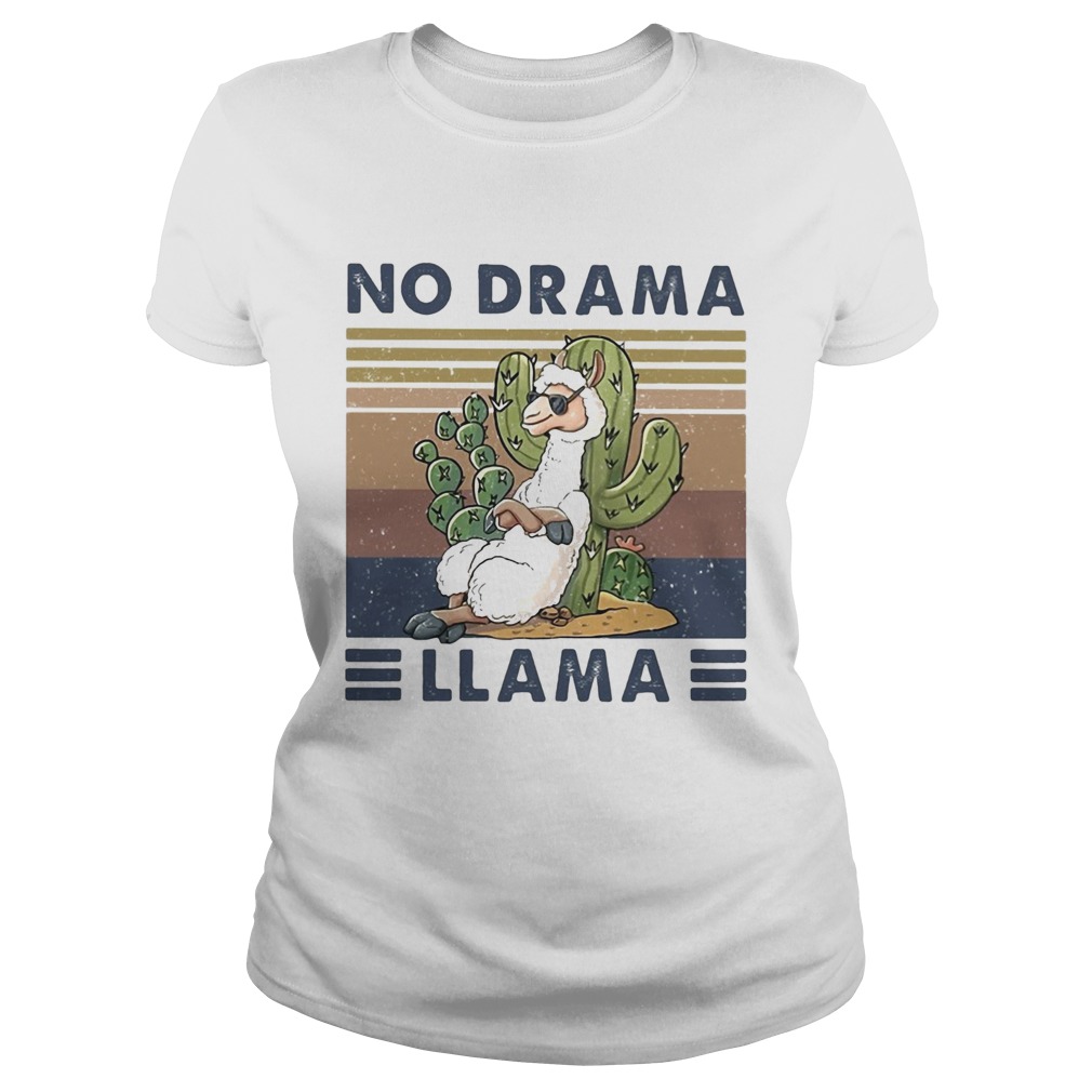 Cactus no drama llama vintage retro  Classic Ladies