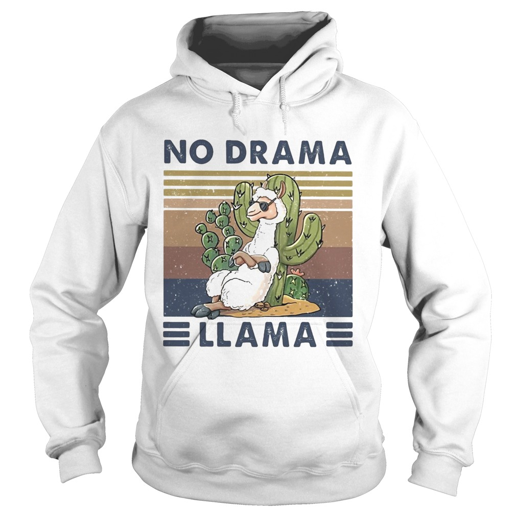 Cactus no drama llama vintage retro  Hoodie