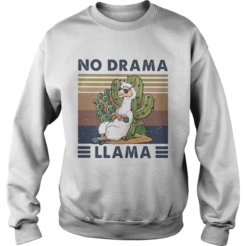 Cactus no drama llama vintage retro  Sweatshirt