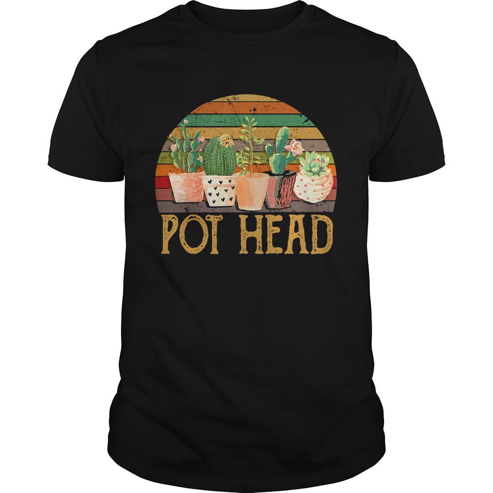 Cactus pot head vintage retro shirt