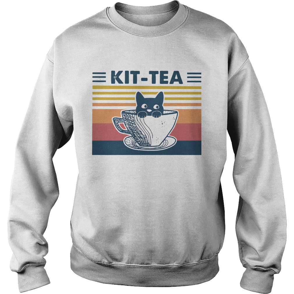 Cat Kit Tea Vintage  Sweatshirt