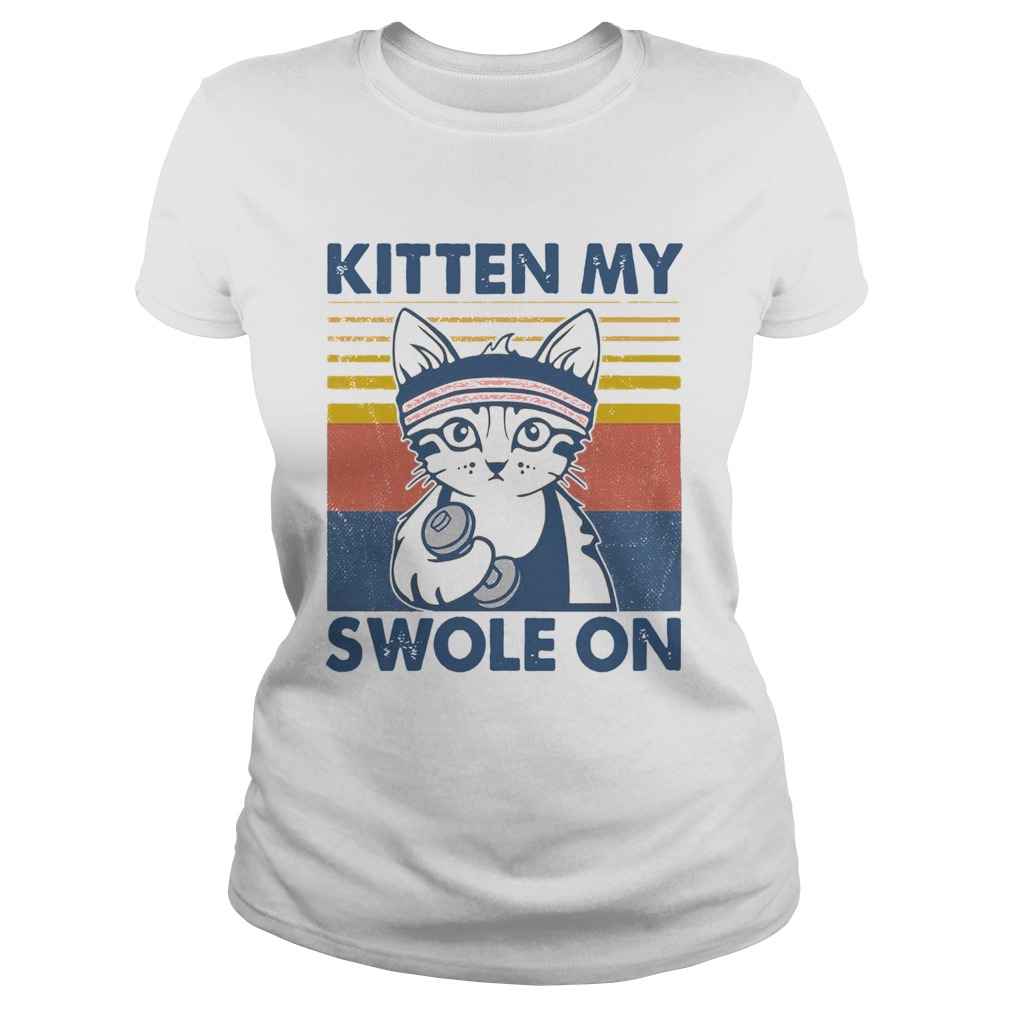 Cat Kitten My Swole On Vintage  Classic Ladies