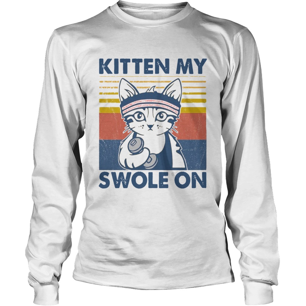 Cat Kitten My Swole On Vintage  Long Sleeve