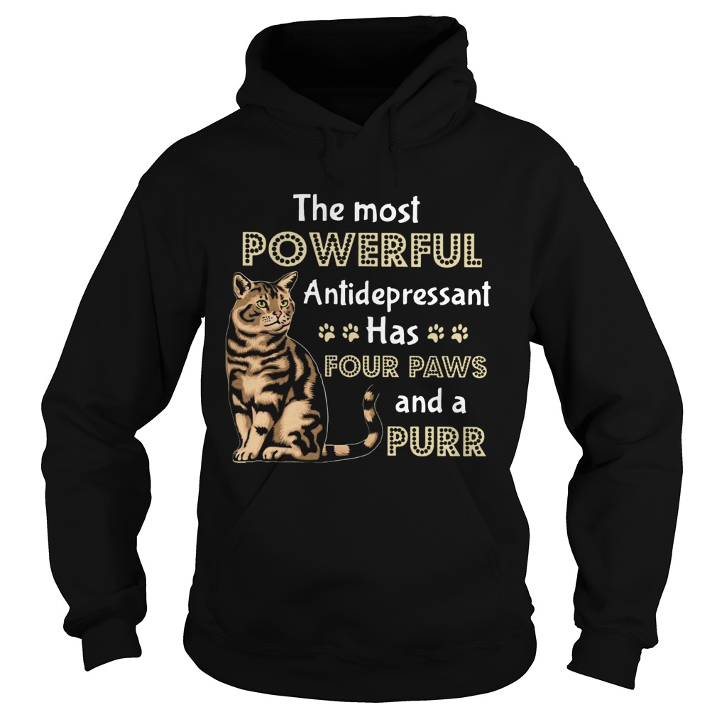 Cat The Most Powerful Antidepressant Has Four Paws And A Purr  Hoodie