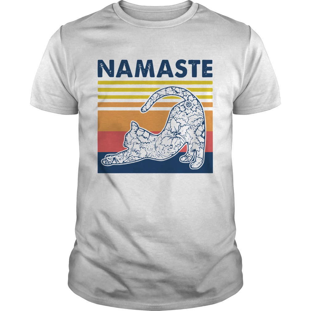 Cat Yoga Namaste Black Best Vintage shirt