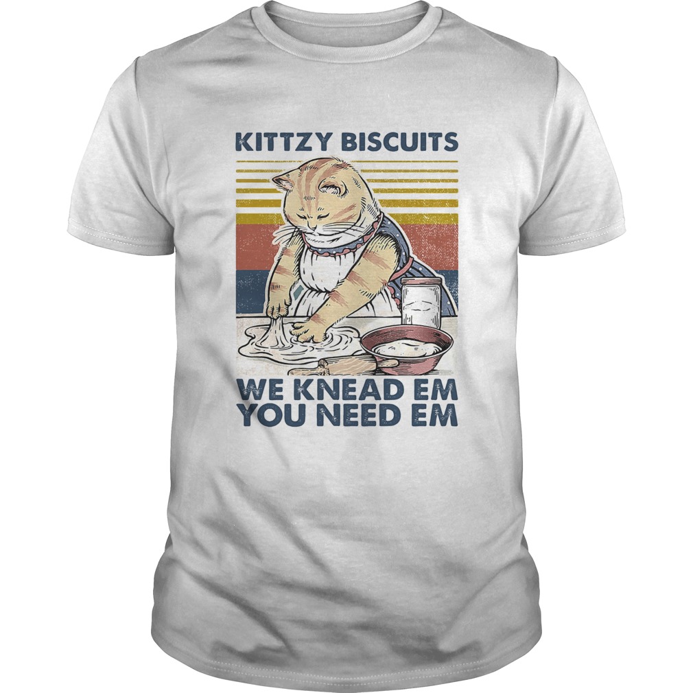 Cat kittzy biscuits we knead em you need em vintage retro  Unisex