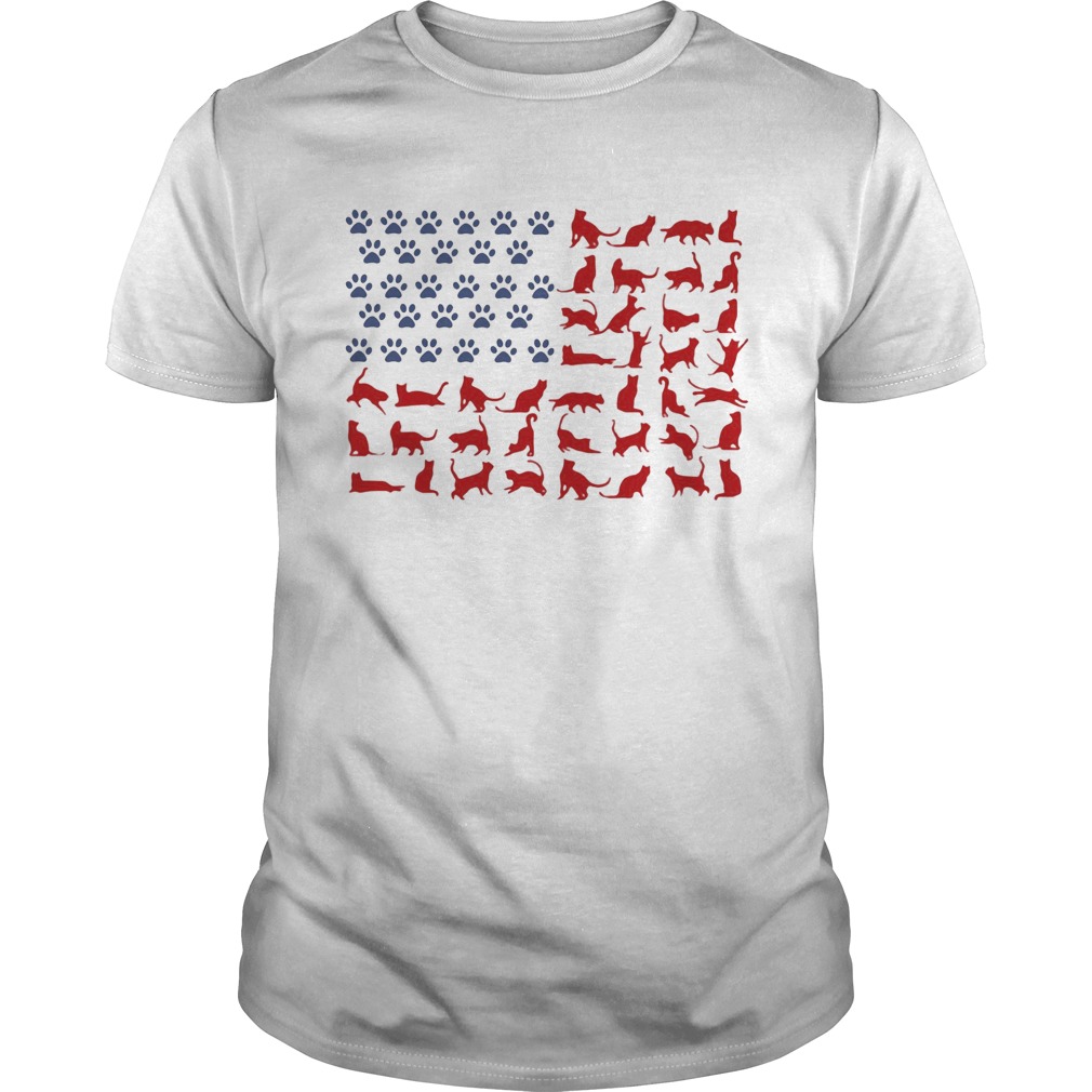 Cat yoga paw American flag veteran Independence Day  Unisex