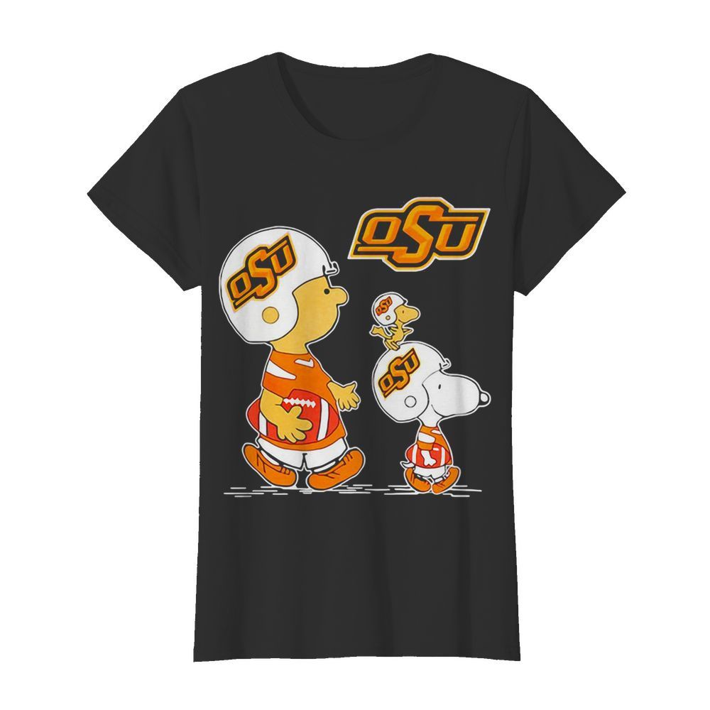 Charlie brown snoopy woodstock oklahoma state university football  Classic Women's T-shirt