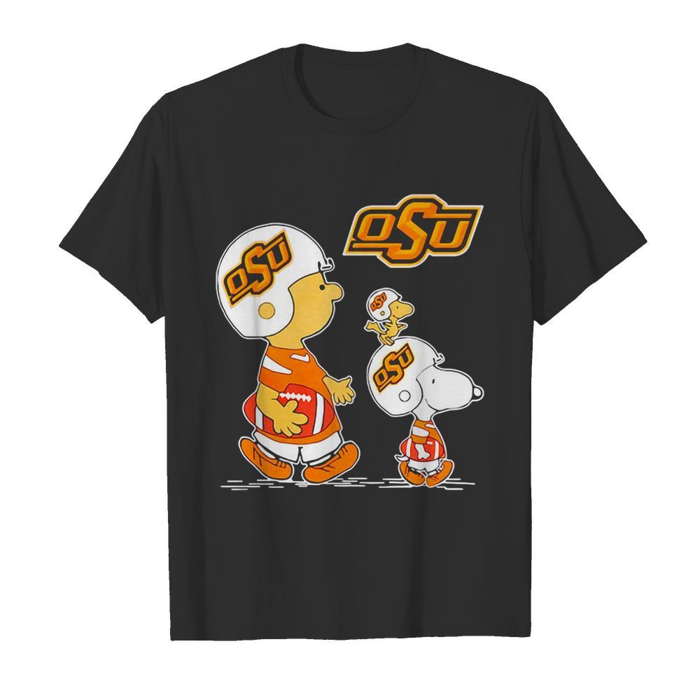 Charlie brown snoopy woodstock oklahoma state university football  Classic Men's T-shirt