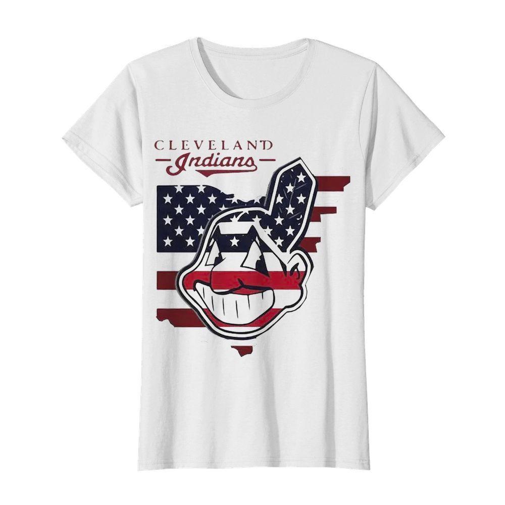 Cleveland Indians American Flag  Classic Women's T-shirt