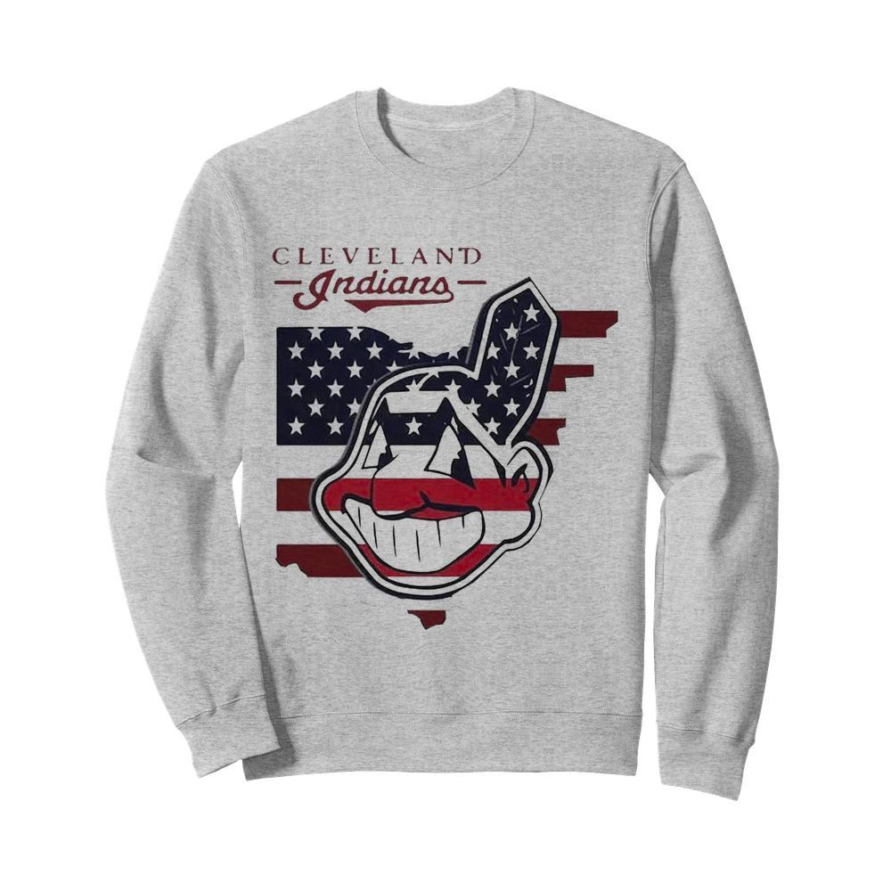 Cleveland Indians American Flag  Unisex Sweatshirt