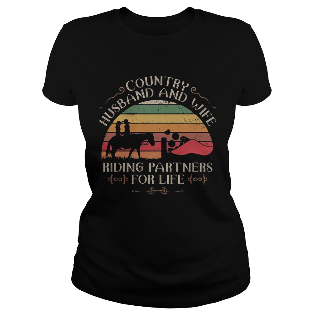 Country husband and wife riding partners for life vintage retro  Classic Ladies