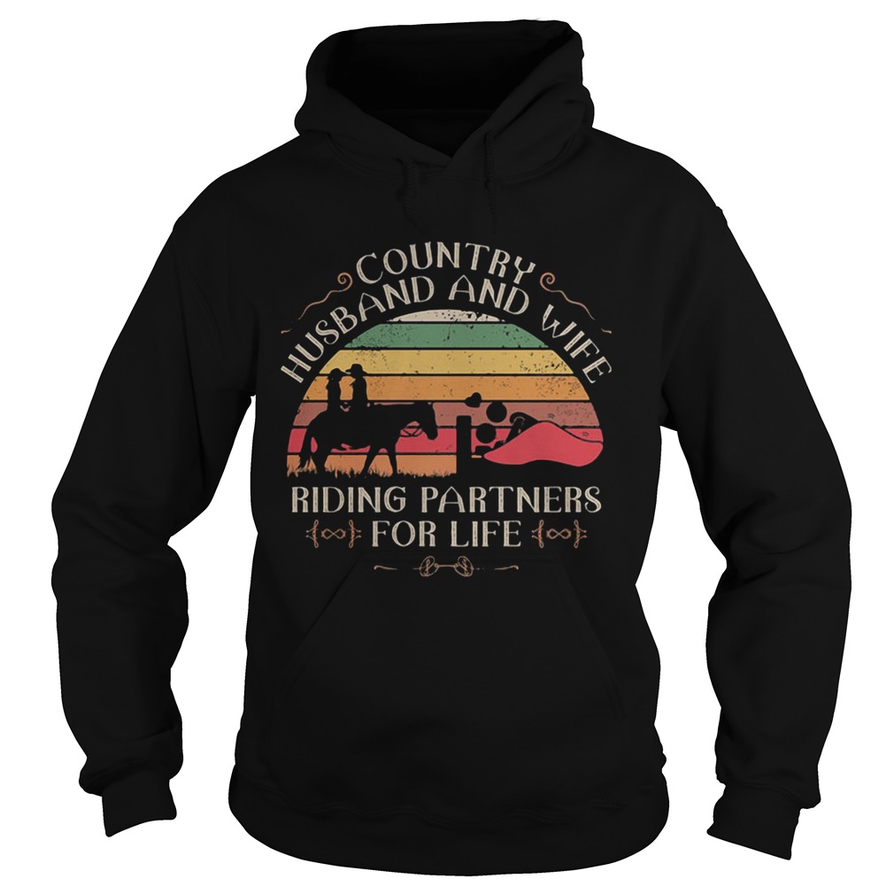 Country husband and wife riding partners for life vintage retro  Hoodie