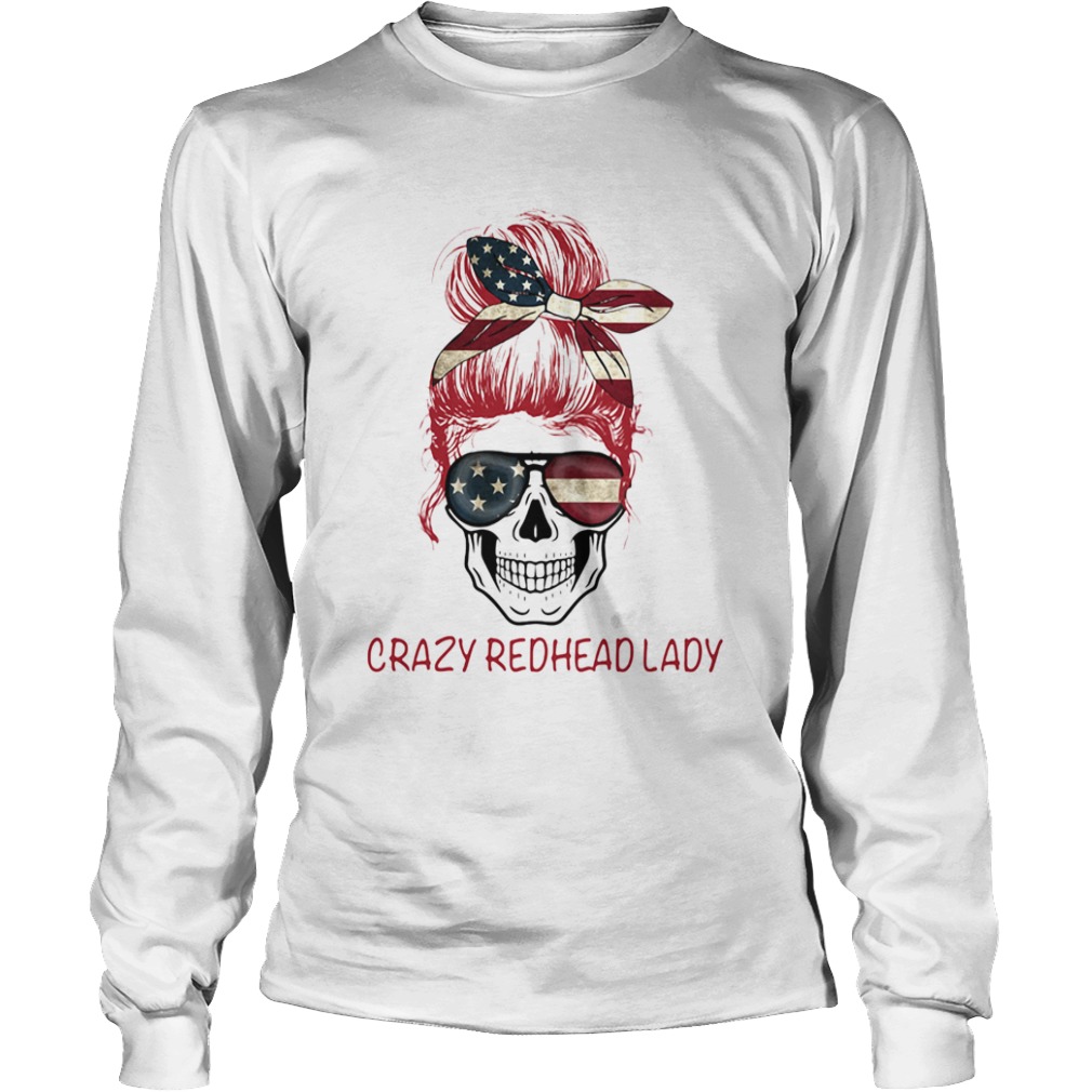 Crazy Redhead Lady Skull  Long Sleeve