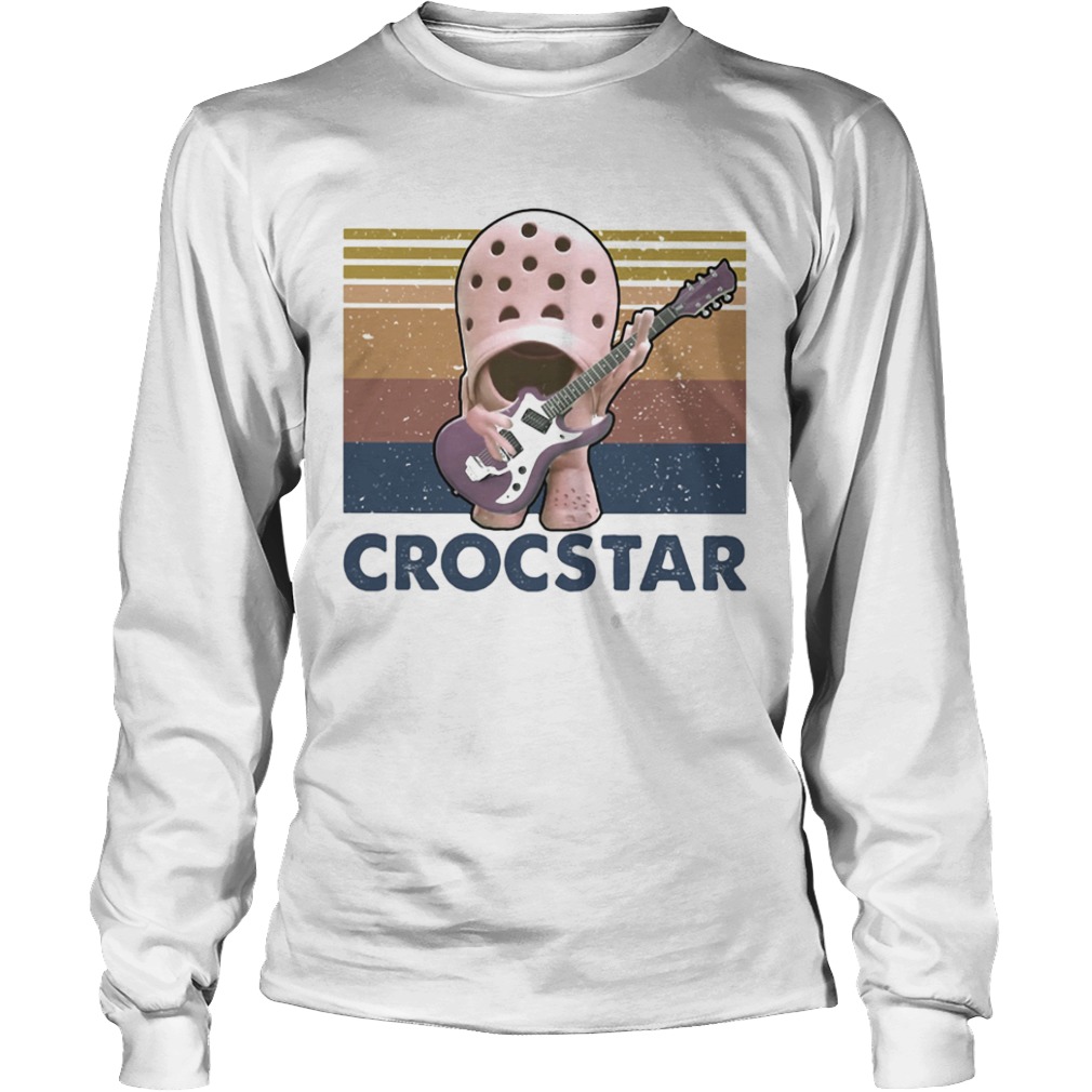 Crocstar guitar vintage retro  Long Sleeve