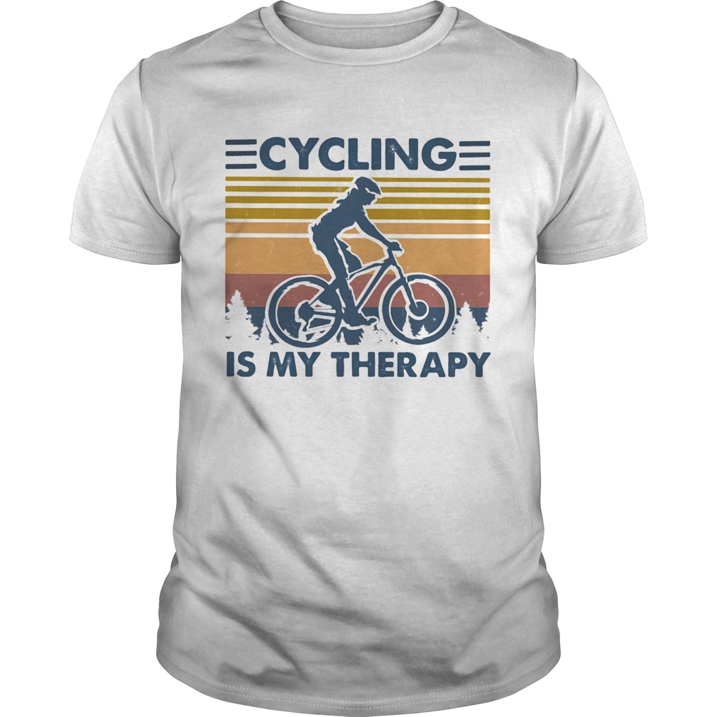 Cycling is my therapy vintage retro shirt