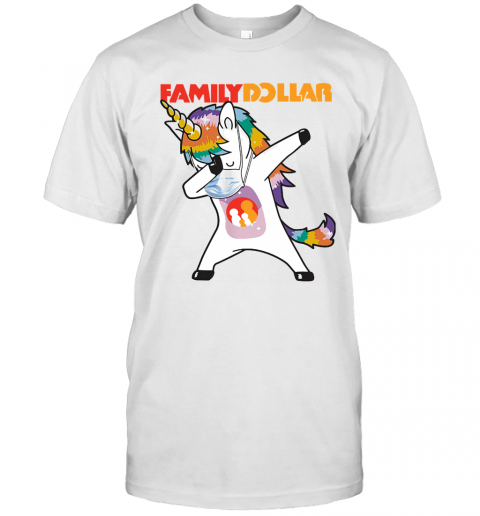 Dabbing Unicorn Mask Family Dollar Logo Coronavirus T-Shirt Classic Men's T-shirt