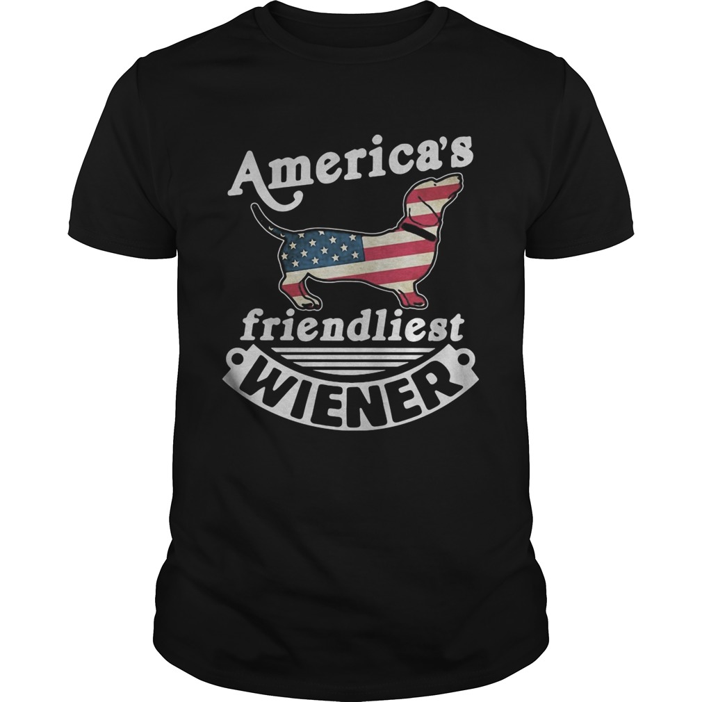 Dachshund friendliest wiener American flag veteran Independence Day shirt