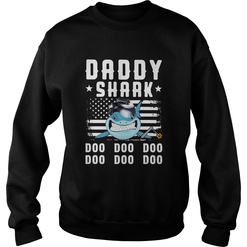 Daddy shark doo doo doo welder american flag veteran independence day  Sweatshirt