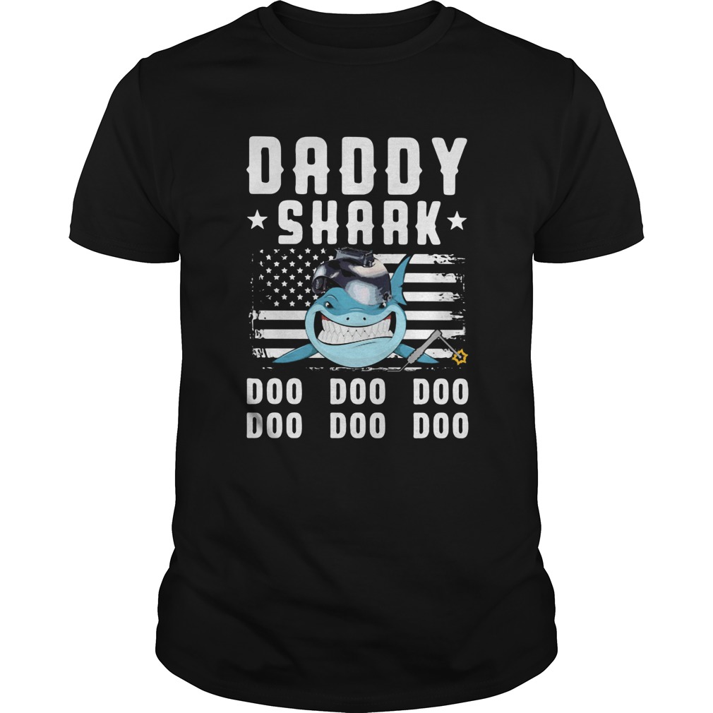 Daddy shark doo doo doo welder american flag veteran independence day  Unisex