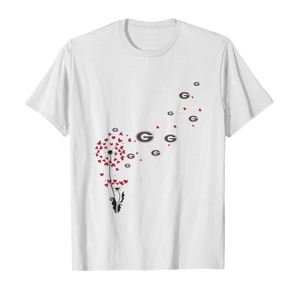 Dandelion flower georgia bulldogs football hearts shirt