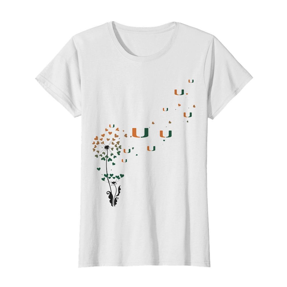 Dandelion flower miami hurricanes football hearts  Classic Women's T-shirt