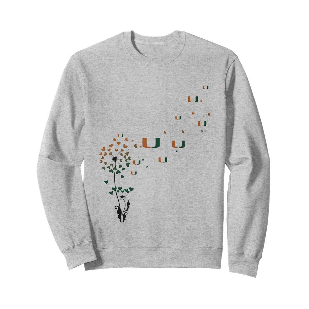 Dandelion flower miami hurricanes football hearts  Unisex Sweatshirt