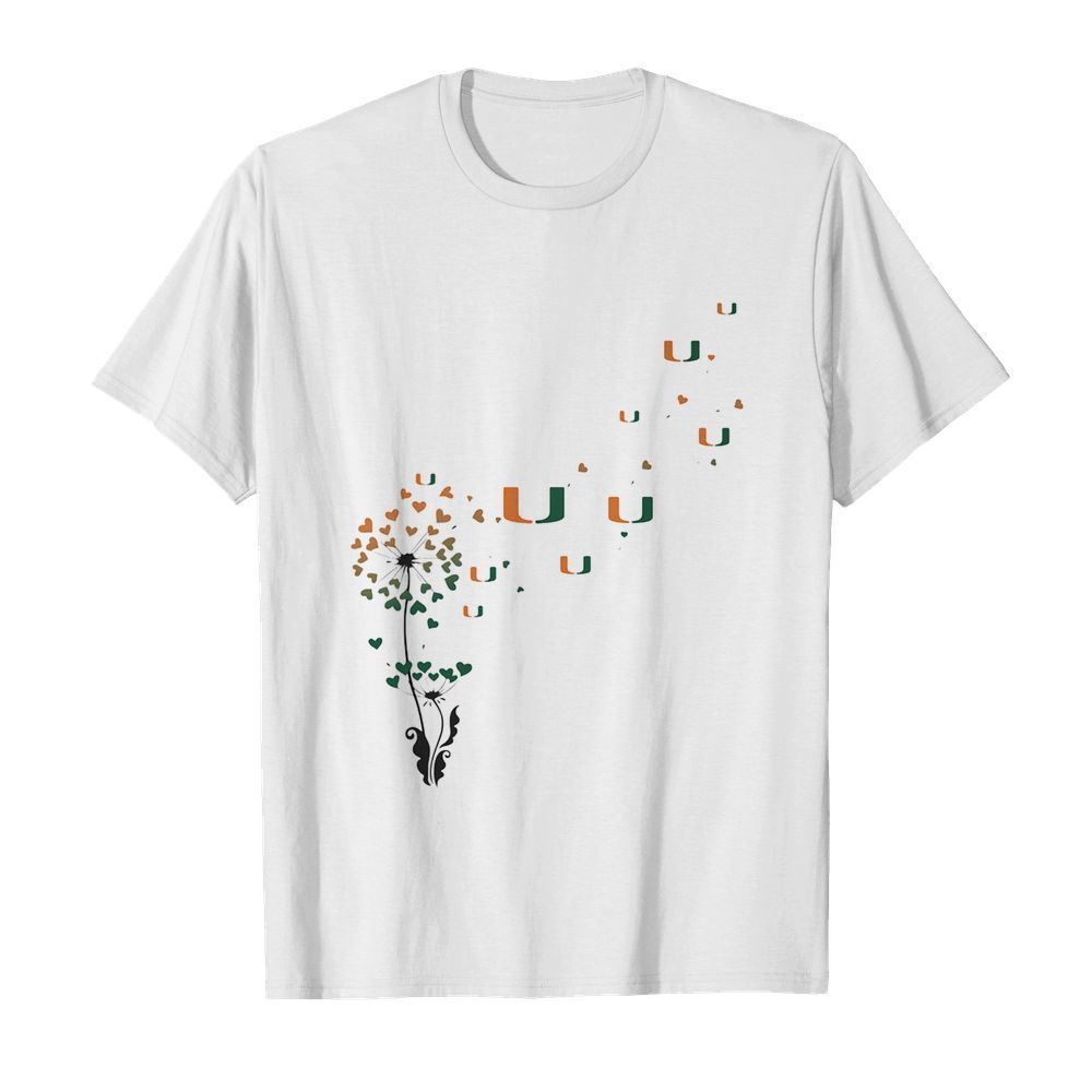 Dandelion flower miami hurricanes football hearts  Classic Men's T-shirt